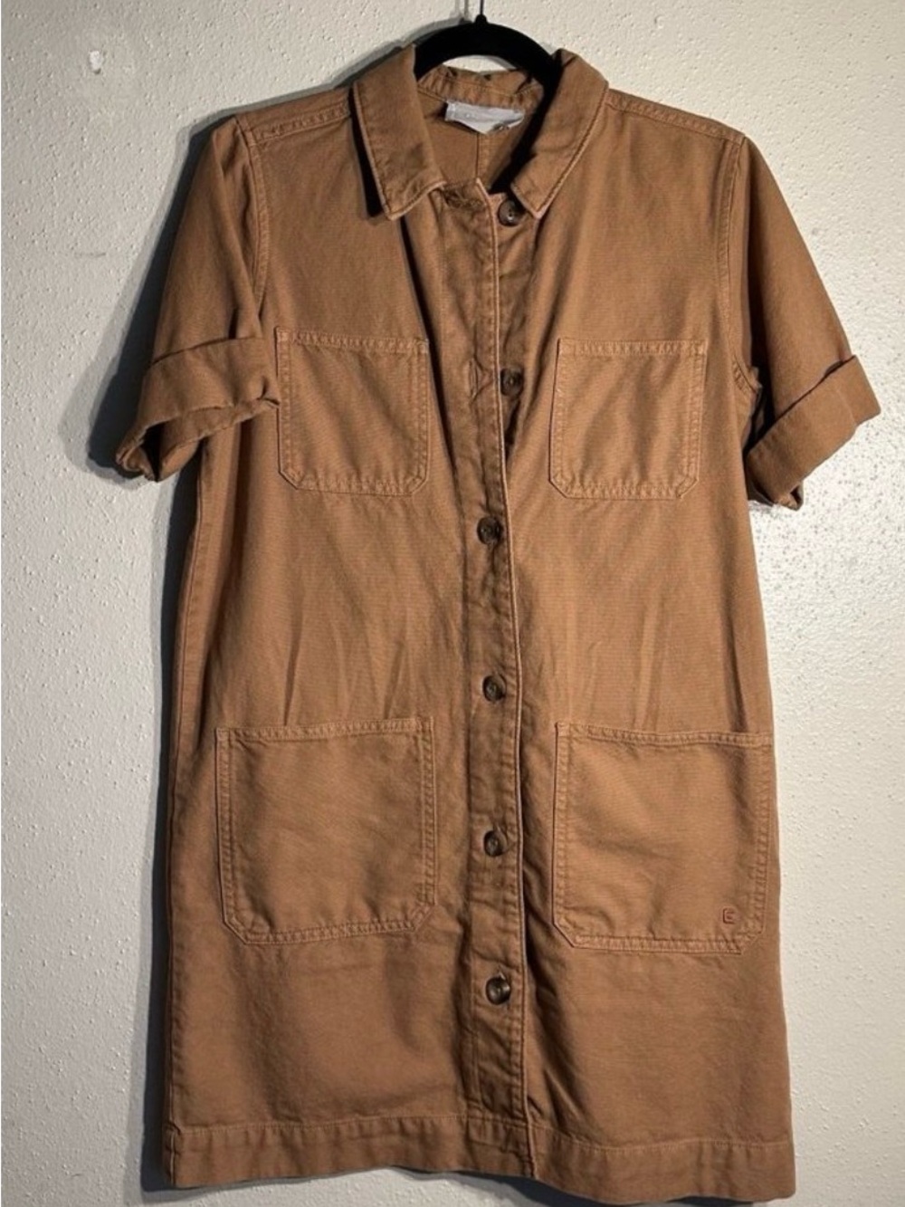 Everlane camel Brown Button-Front Shirt Dress